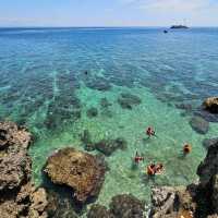 Clear blue waters and white sandy beaches
