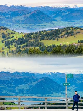 Embracing the Mystique of Rigi Kulm on a Gloomy Alpine Day