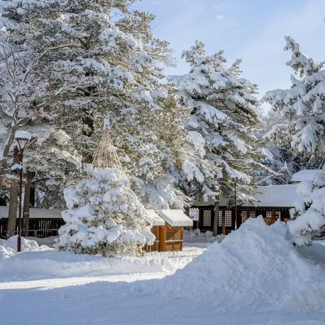 三所神社：白雪覆蓋的靜謐之地 ❄️⛩️