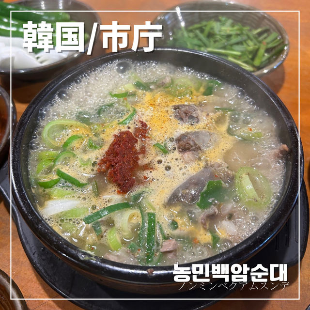 【🇰🇷：市庁】韓国人が並ぶスンデクッのお店🐽