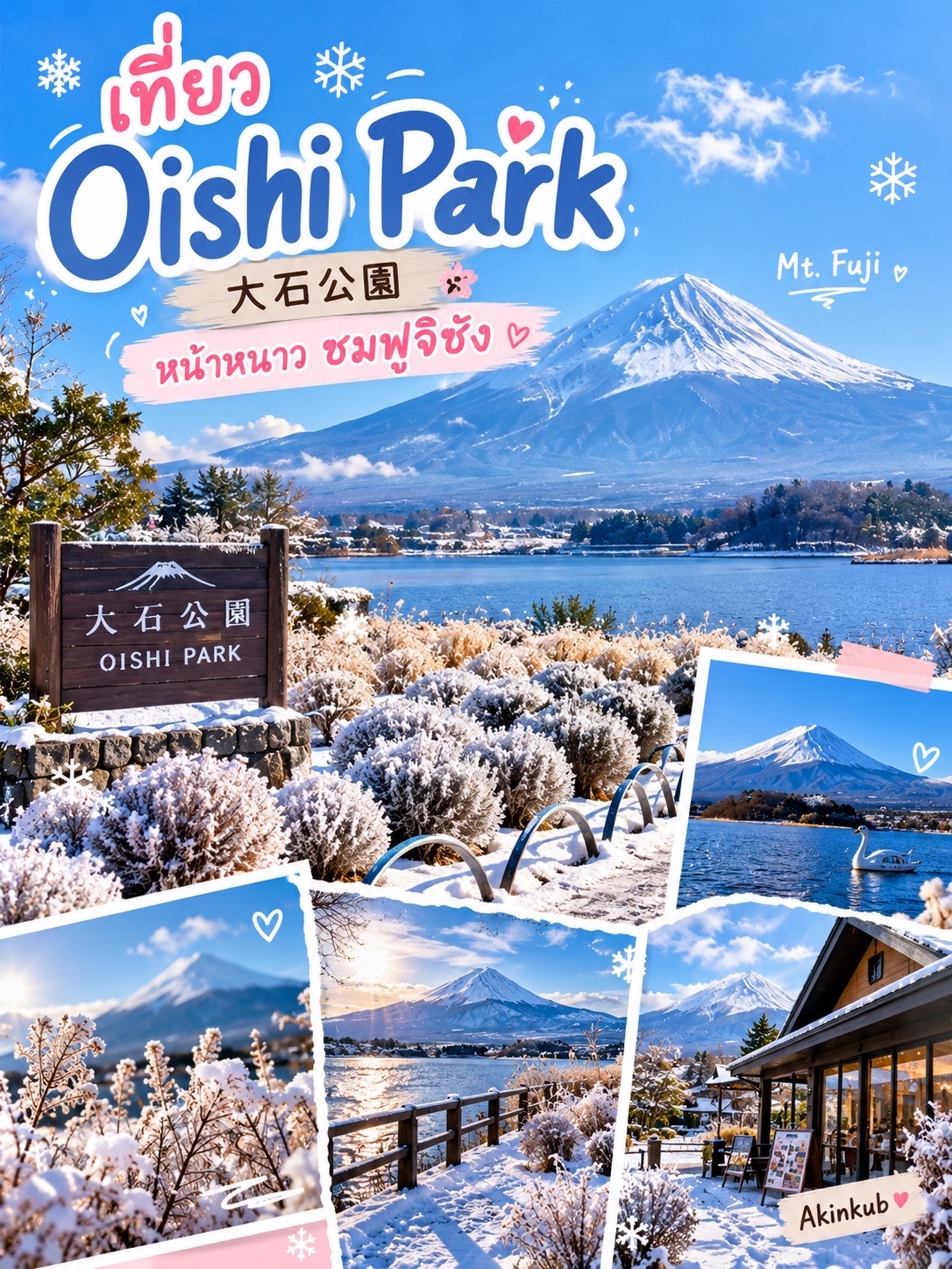 ❄️ เที่ยว Oishi Park (大石公園) หน้าหนาว ชมฟูจิซัง