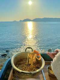 해질녘 바다노을보며 라면 한사발 🍜🌊