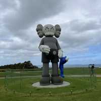 Beautiful sculpture in within a wine yard  