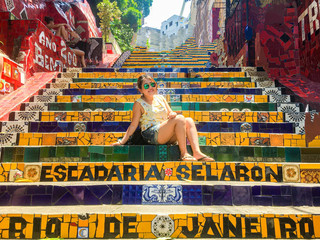[Brazil] A spectacular view created by colorful tiles! Artistic stairs✨
