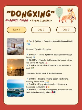 3-Day itinerary for Dongxing, China