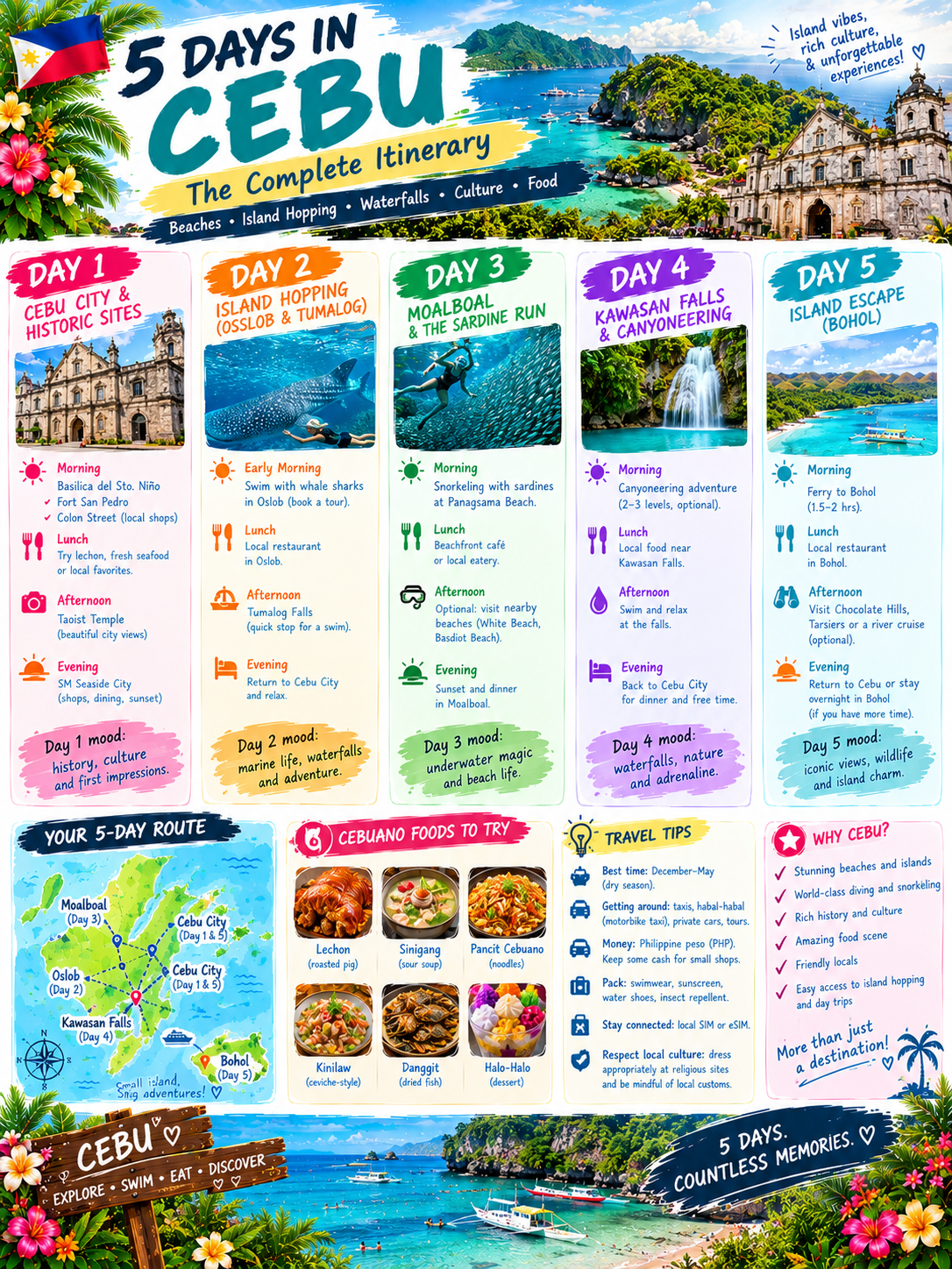 🏝️🇵🇭 5 HARI DI CEBU — RENCANA PERJALANAN LENGKAP!