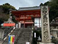A magnificent temple with famous waterfall, Nachi Falls and a three-story pagod