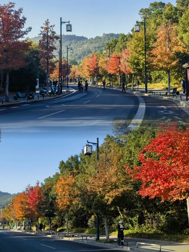 ภูเขา Tianping ในซูโจวเหมือนเป็นจานสีในฤดูใบไม้ร่วง