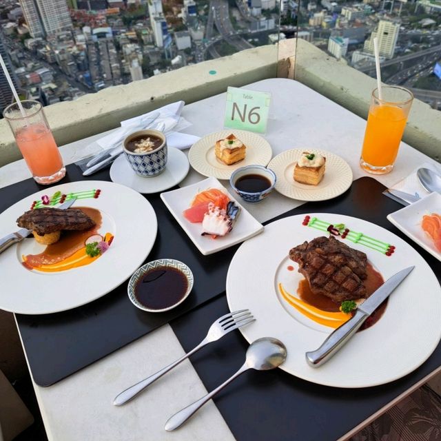 曼谷彩虹雲霄酒店Baiyoke Sky Hotel🩷高樓景觀餐廳享受佳餚與曼谷不夜城