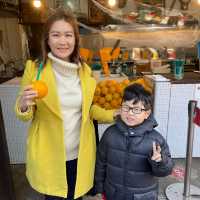 น้ำส้มคั้นสดจากลูก ร้าน まるごと果汁店 จ.มิเอะ