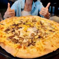 The Best Gigantic Truffle Funghi Pizza 🍕 