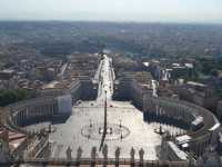 The symbol of the Holy See, Saint Peter's Square and Basilica