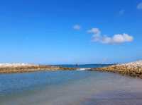 【巴釐島】Pantai Jerman海灘：蔚藍大海、雄偉雕像