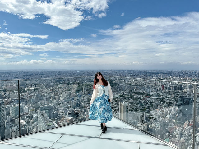 東京涉谷sky景觀台 這邊真的要大推一下！這邊可以俯瞰全東京市區盡收眼底！有樓下玻璃景觀台也有樓上露天景觀