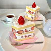 Double Strawberry Shortcake at Takano Fruit Parlor, Shinjuku