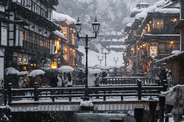 Ancient Village Ginzan Onsen – A Magical Winter Wonderland