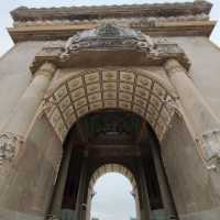 Ascending to Elegance: Patuxay's Embrace Above Vientiane