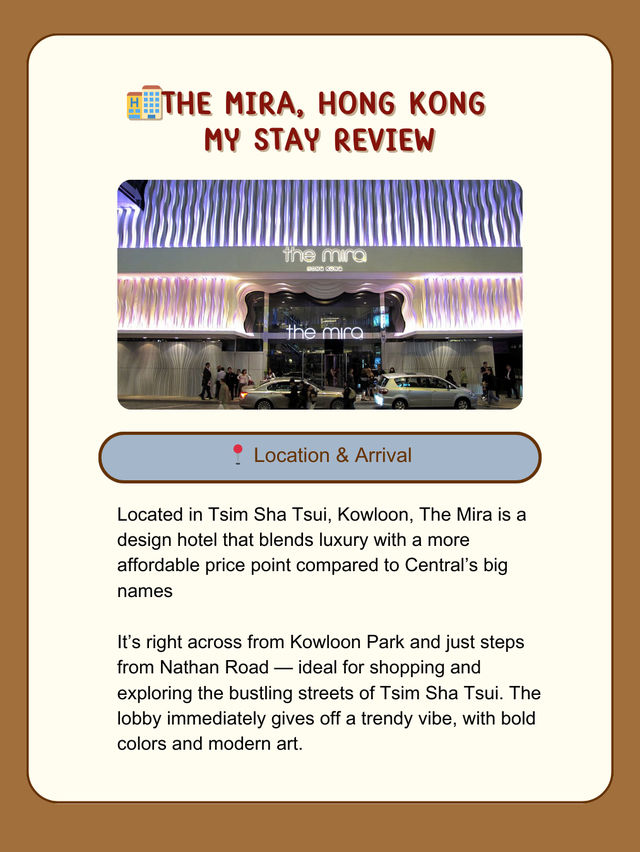🏨 The Mira Hong Kong – Trendy & Design-Forward