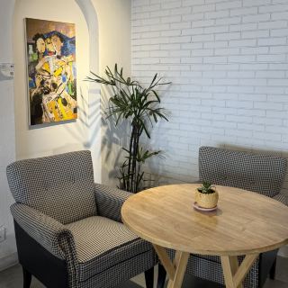 A cafe with a nice atmosphere in the Boudha area of ​​Kathmandu.