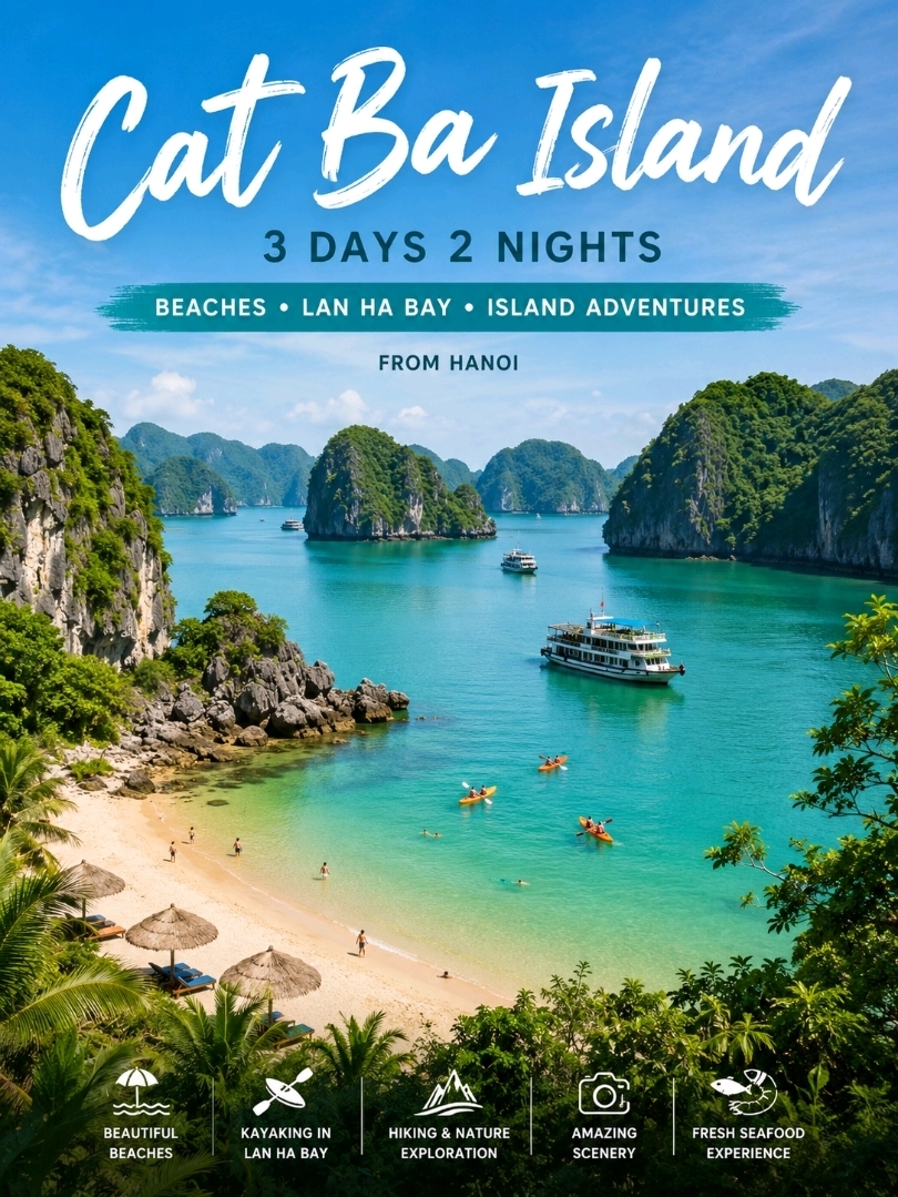 🇻🇳🌊 Cat Ba 3 Days 2 Nights: Beaches, Lan Ha Bay & Island Adventures