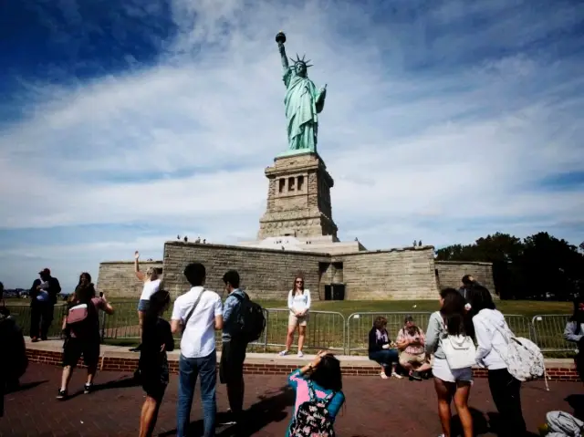 Visiting inside the Crown of statue liberty 