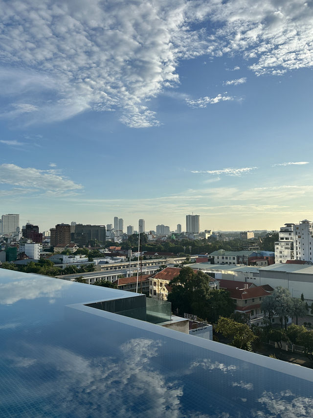 Beach vibes in the city, Phnom Penh’s Best rooftop pool 🏊 🏖️ 