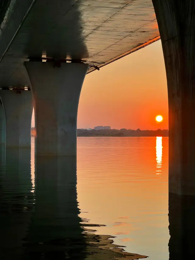 The sunset at Bali Lake in Jiujiang is very city-like. (Live photo) |.