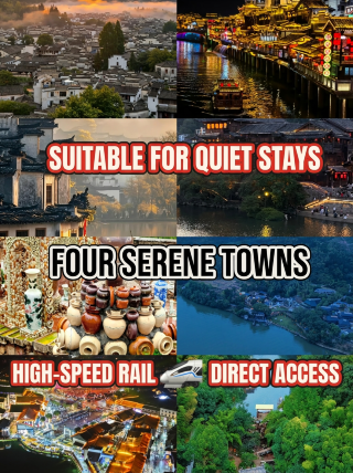 High-speed rail directly connects 4 tranquil small towns, perfect for a peaceful 3–4 day stay to avoid crowds and fully relax