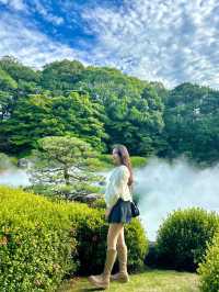 (후쿠오카 숨은명소)오호리공원 근처 운무쇼가 펼쳐지는 정원🍃