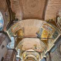 Looking at mosaics and frescoes in Kariye Mosque