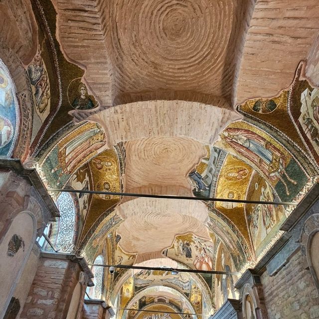 Looking at mosaics and frescoes in Kariye Mosque