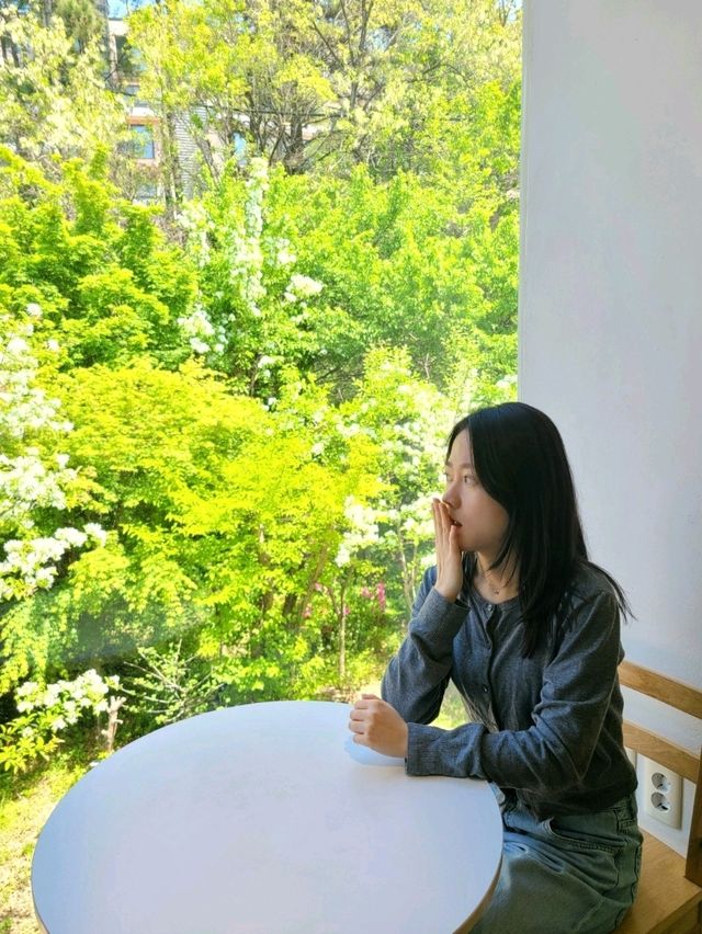 포항 철길숲 초록감성 통유리창 카페 "바르벳"