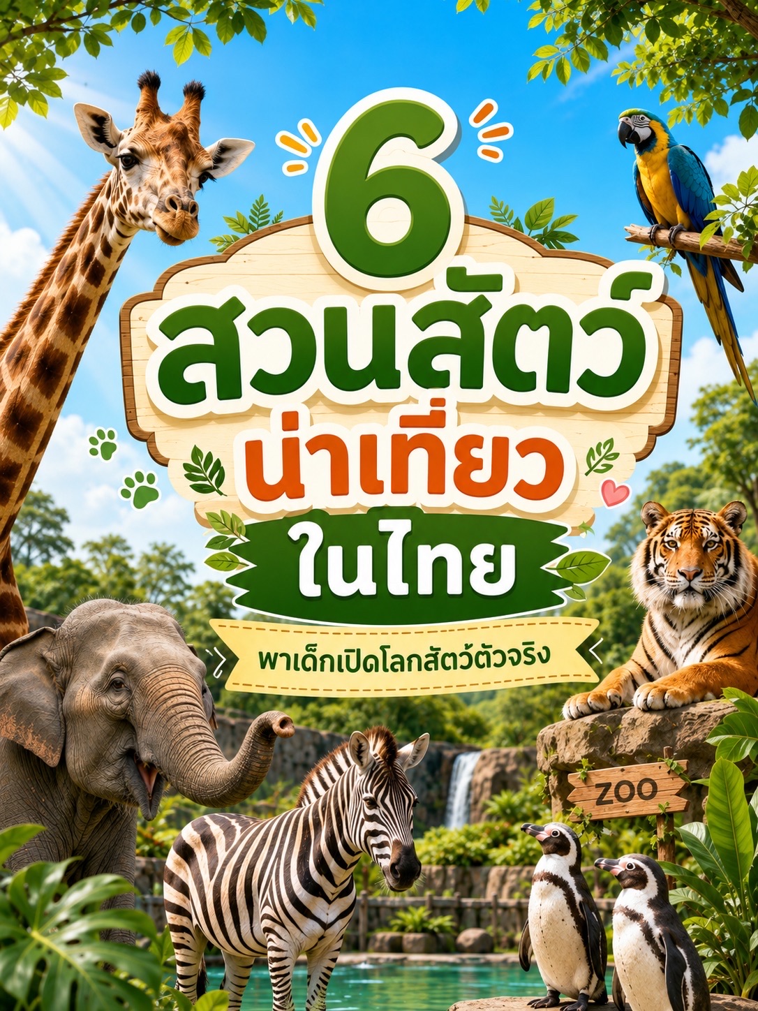 🐾 6 สวนสัตว์น่าพาเด็กไปเที่ยว สนุกทั้งบ้าน 💚