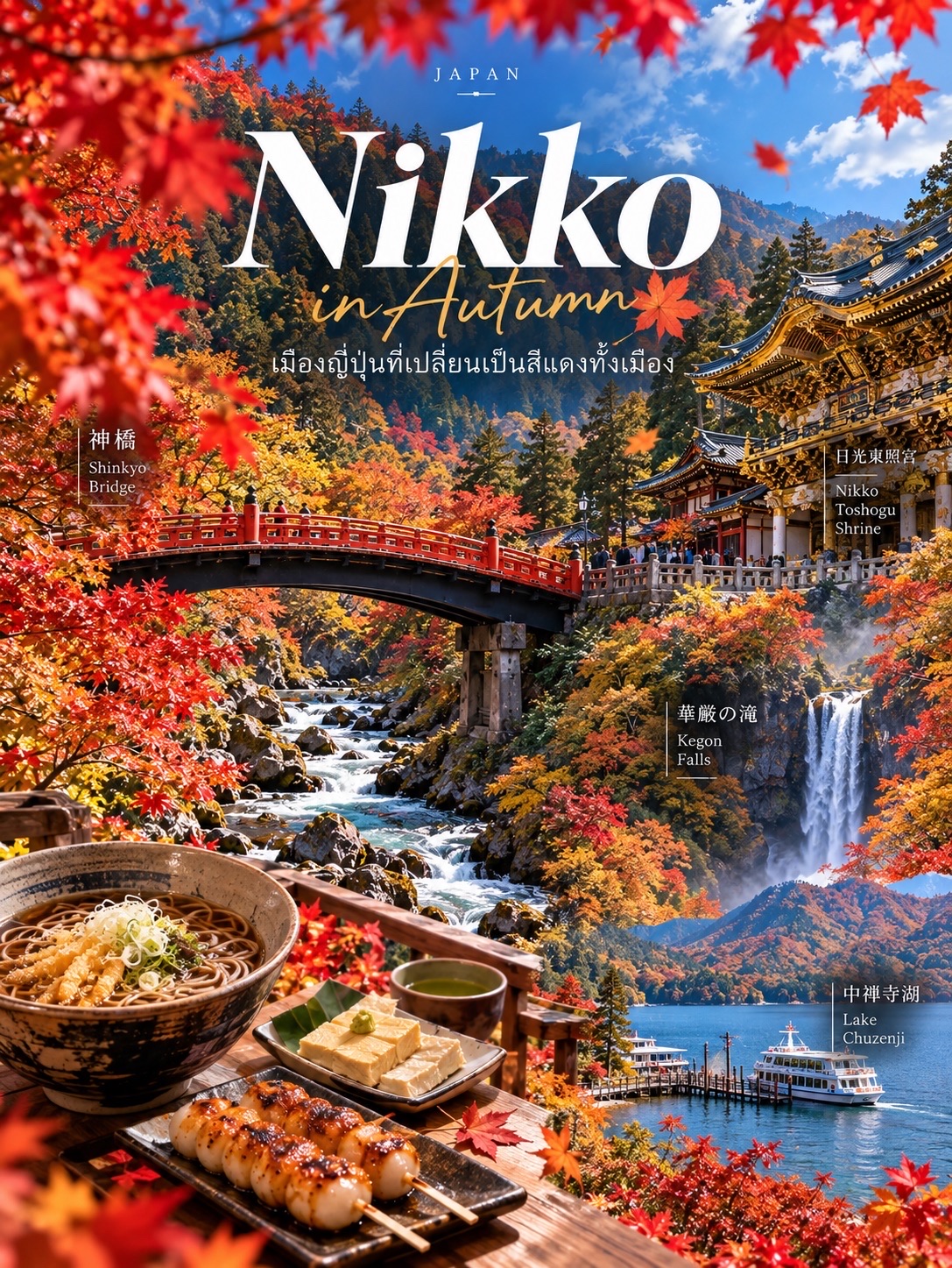 🍁 Kỳ nghỉ thu ở Nikko: Khám phá thành phố Di sản Thế giới này giữa sắc thu rực rỡ.
