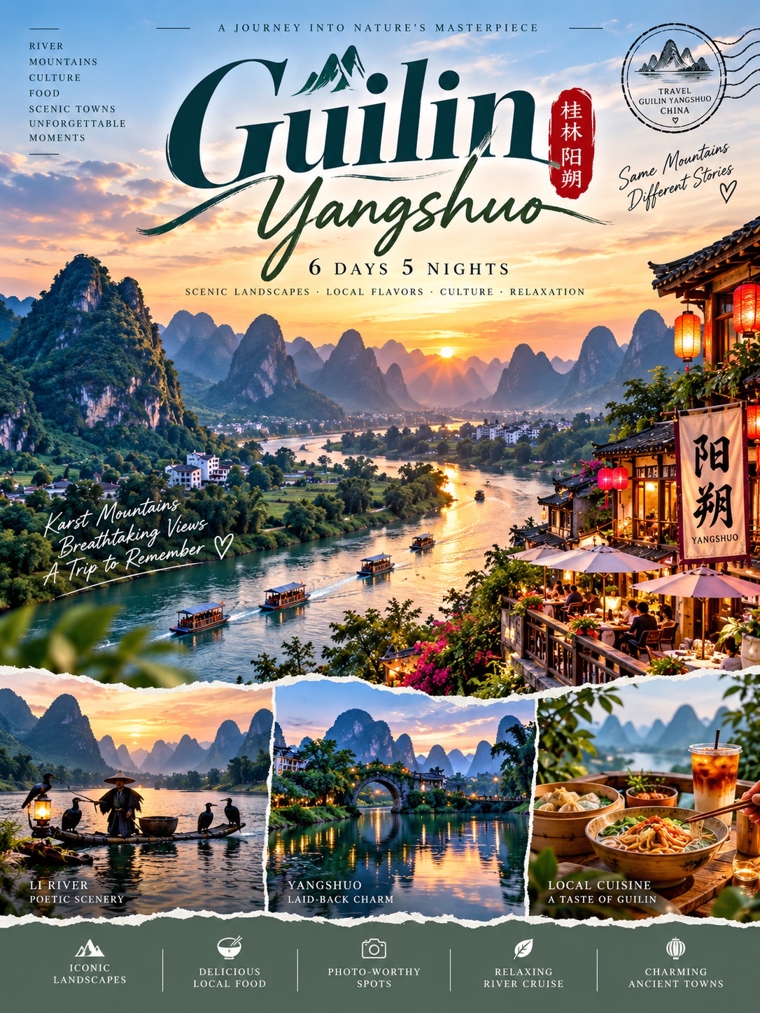 🇨🇳 Guilin × Yangshuo — 6D5N of Mountains, Rivers & Slow Travel 🏔️🌿