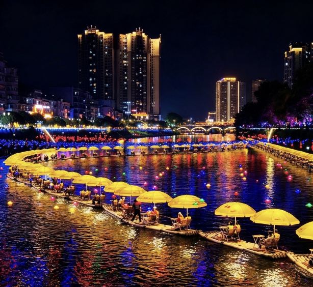 Gongshui River Review: Experience the Dragon Raft Cruise, Stunning Light Shows, and Magnificent Iron Flowers in Xuan’en, Enshi.