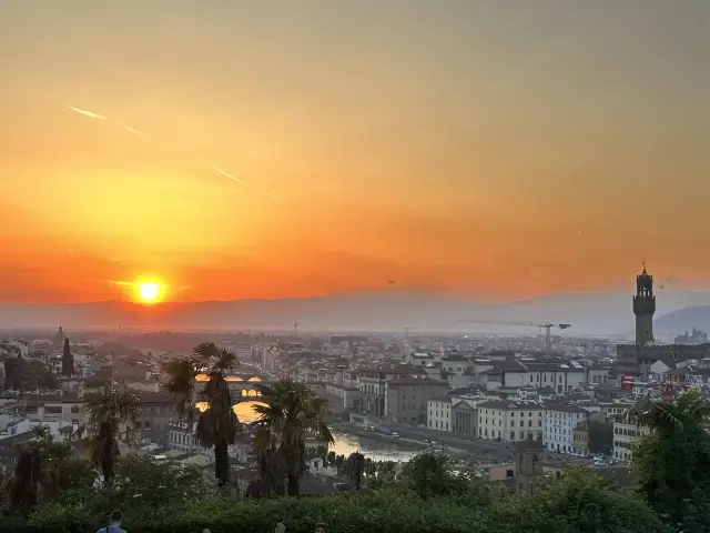 Romantic sunset at Piazzale Michelangelo