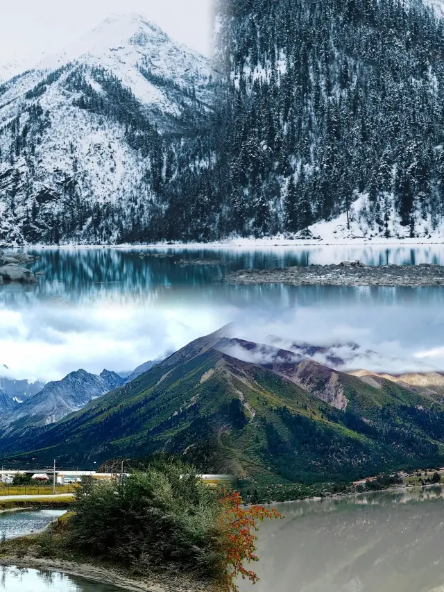란우호||구름 바다, 눈 산, 호수는 자연스럽게 아름다운 그림을 만듭니다