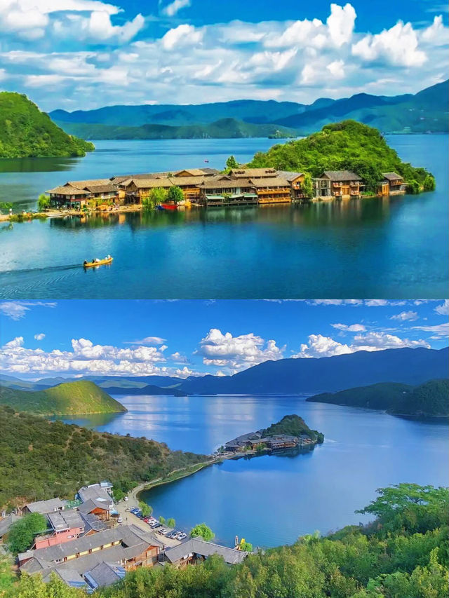 今個夏天一定要去瀘沽湖，水性楊花盛開，美如仙境。