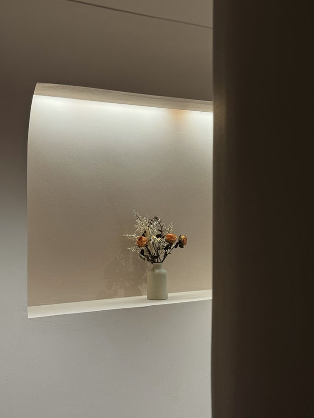 日光隨機灑落窗外老屋綠植之間，如夢境般奇幻。