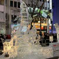 札幌　札幌観光　2023さっぽろ雪まつり　すすきの会場の氷像が芸術だった！
