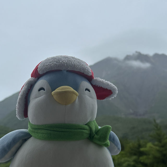 大雨霧霾中的鹿兒島櫻島火山🌋😅