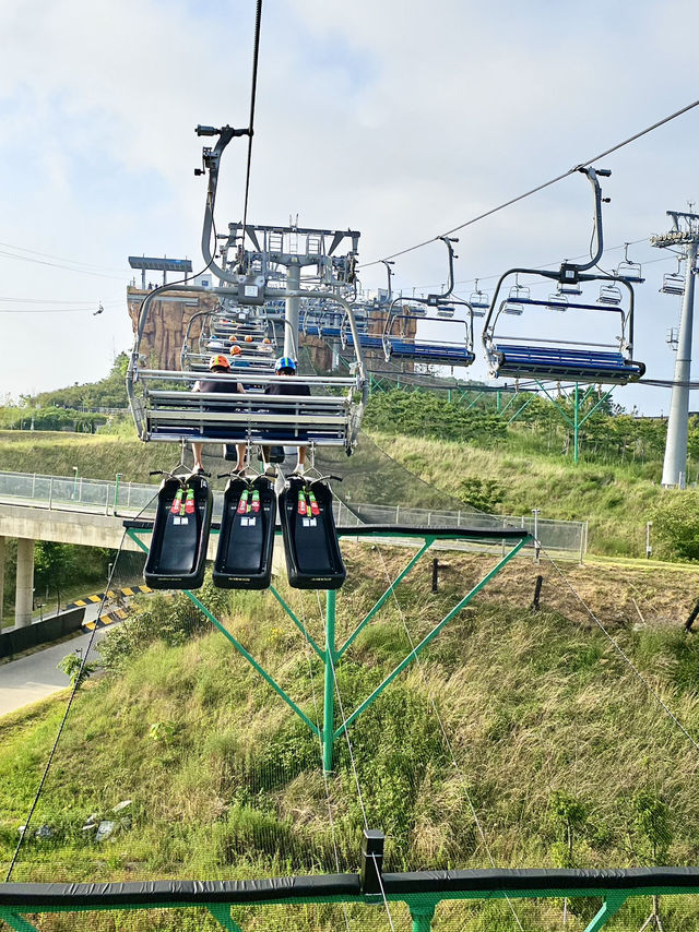 滑行車+飛索🚀釜山Skyline Luge｜速度與刺激的完美結合 🎢   