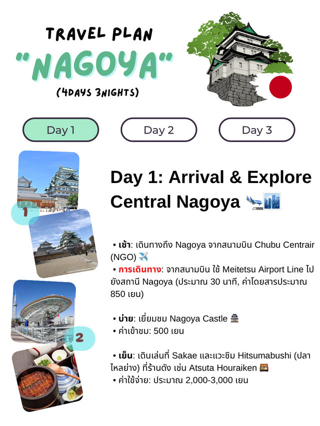 เเจกเเพลนเที่ยว Nagoya 4 วัน 3 คืน 🎌❤️