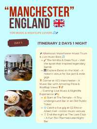 Manchester 2 days itinerary 🎤