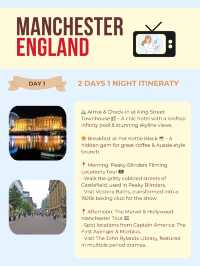 Manchester 2-Days itinerary 🎬📺