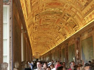 Vatican Museum, under the golden ceiling.
