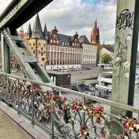Gorgeous gothic looking bridge in Frankfurt