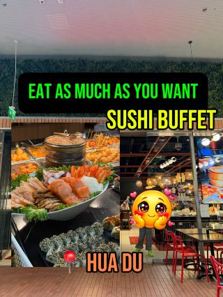 All-you-can-eat! A lavish Asian sushi buffet.