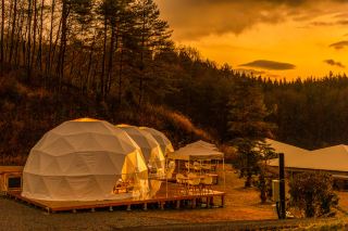 Recommended tent hot spring guesthouse in Hiroshima, Japan.